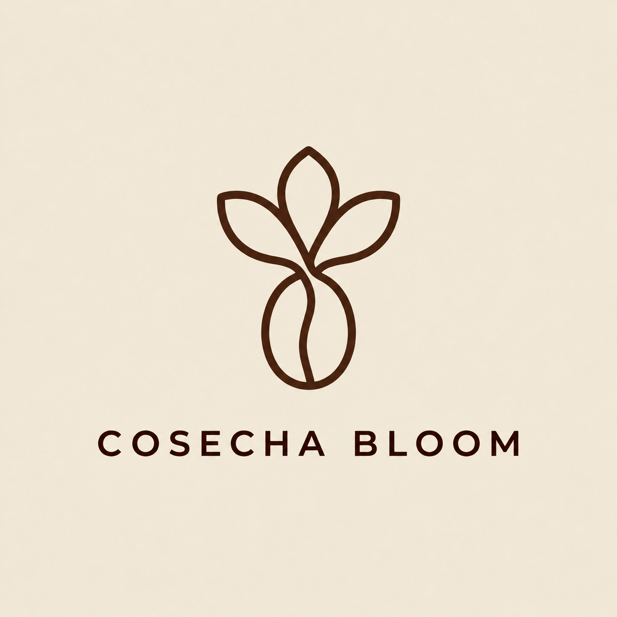 Cosecha Bloom botanical coffee-bean logo